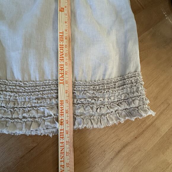 Tommy Bahama Skirt Womens 6 Khaki Linen Two Palms Tiered Ruffle Raw Edged Trim - Picture 7 of 8